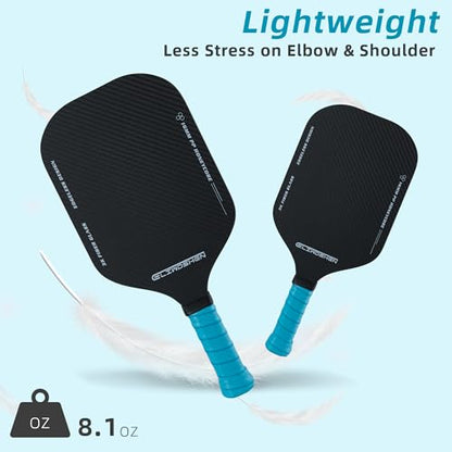 Pickleball paddles set of 2 | Rackets are made to USAPA standards | 3k fibreglass textured surface| rimless design | 16 mm polypropylene honeycomb core | Racket Set for Men, Women, Children.