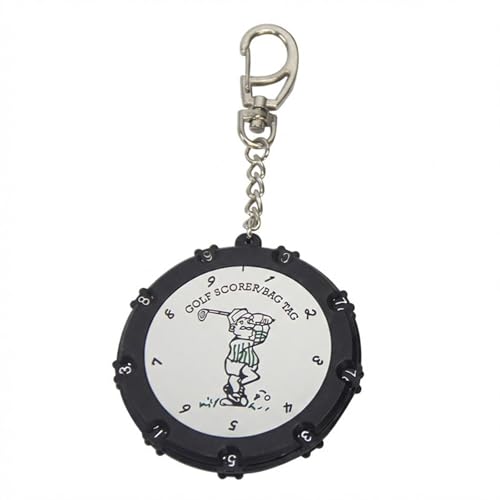 Golf Score Counter 18 Holes Portable Stroke Shot Keeper with Keychain Clip, Handheld Golf Scoring Tool - color: Silver