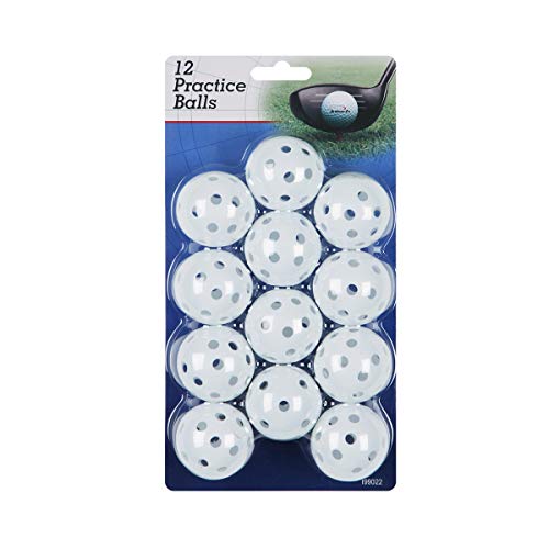 Intech Practice Golf Balls with Holes, Perforated, Limited Flight Plastic Golf Balls for Indoor and Backyard Fun (Assorted Colors)
