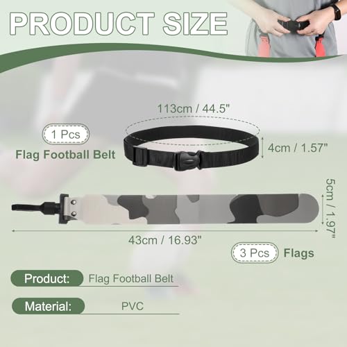 Flag Football Set, Adjustable Flag Football Belt - color: Camouflage Gray