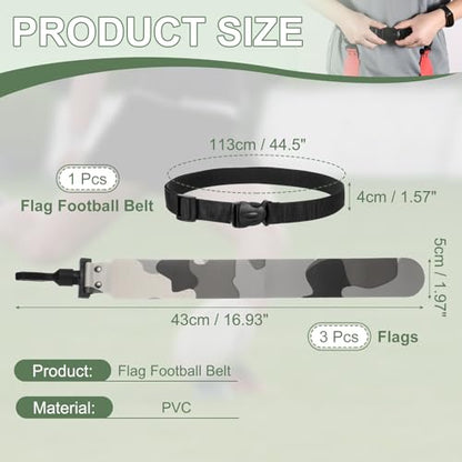 Flag Football Set, Adjustable Flag Football Belt - color: Camouflage Gray