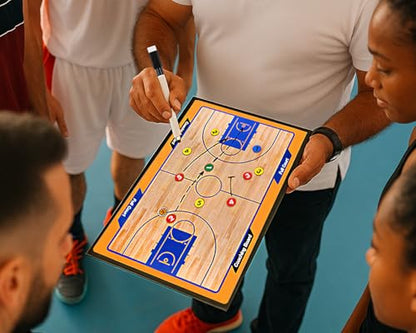 Magnetic Basketball Coaching Board Coaches Clipboard Tactical Board Kit with Dry Erase Surface, Portable Strategy Coach Board