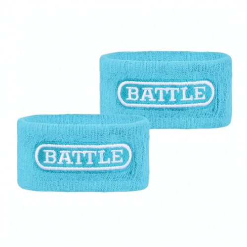 Battle Sports Thick Football Armbands- Wrist Bands for Football, High-Performance Bands with Ultra-Soft Material to Wick Away Sweat and Keep Hands Dry- Includes 2 Wrist Bands - color: Columbia Blue