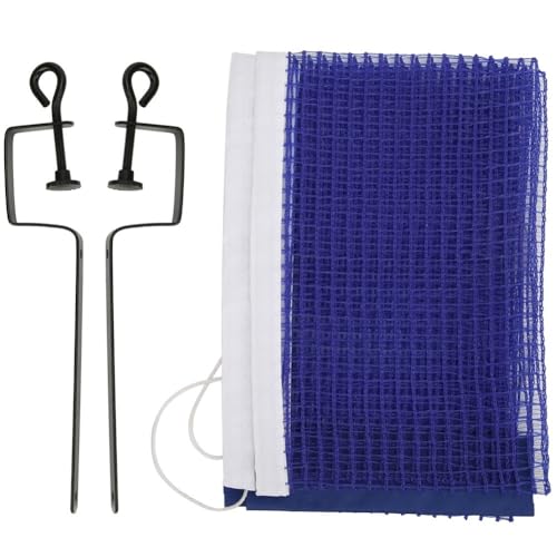 ‌Table Tennis Net Replacement with Adjustable Bracket - Blue Polyester Net for Indoor & Outdoor Practice