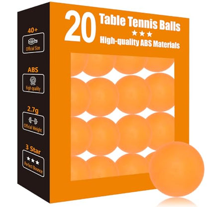 3 Star Ping Pong Balls - High Performance ABS Table Tennis for Training,Game - color: Pack of 20 Orange