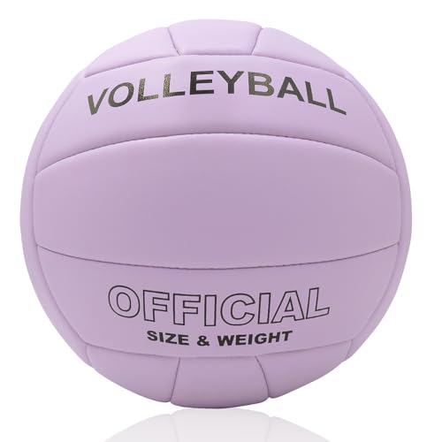VerdeFlow Official Size 5 Volleyball – 18-Panel Soft TPU No-Sting Ball, Fade-Resistant & Leak-Proof, Vibrant Multi-Color, for Indoor, Outdoor, Beach, Sand, Grass, Court – Teens & Adults - color: Purple