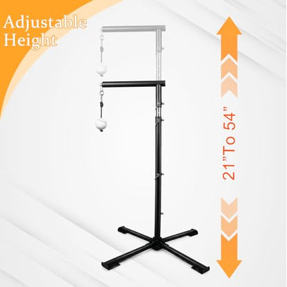 WodGod 2 in1 Baseball Swing Trainer with X Base, Height Adjustable 20-54 inches, 2 Sandbags for Maximum Stability, 3 Balls & 4 Ground Stakes, Great for Improve Swing Power, Accuracy