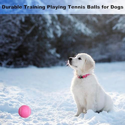 Tennis Balls, 6 Pack Advanced Training & Practice Tennis Balls for Beginners, High Visibility Pet Dog Playing Balls - color: Pink