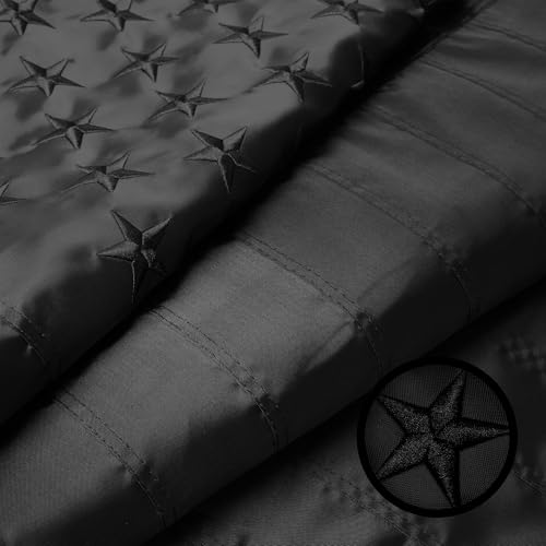 G128 All Black American Flag | 4x6 Ft | Long Lasting US Flag, Made From 210D Polyester, Embroidered Stars, Sewn Stripes, Brass Grommets, Vivid Color, Outdoor/Indoor - color: Black 4x6 Ft