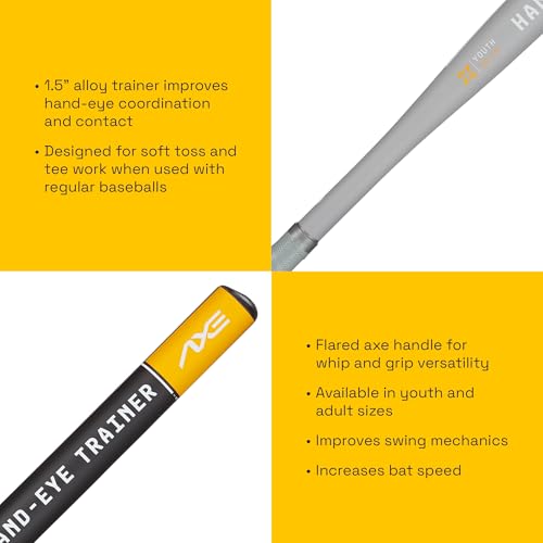 Axe | Hand-Eye Trainer | Skinny Barrel Baseball & Softball Bat | Pro Flared Handle - size: Adult