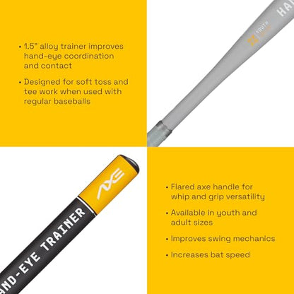 Axe | Hand-Eye Trainer | Skinny Barrel Baseball & Softball Bat | Pro Flared Handle