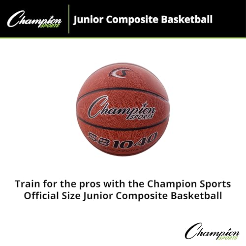Champion Sports Composite Basketball – Indoor/Outdoor Play – Official, Intermediate & Junior Sizes – Durable Grip & Air Retention - style: Junior, Size 5 (27.5")