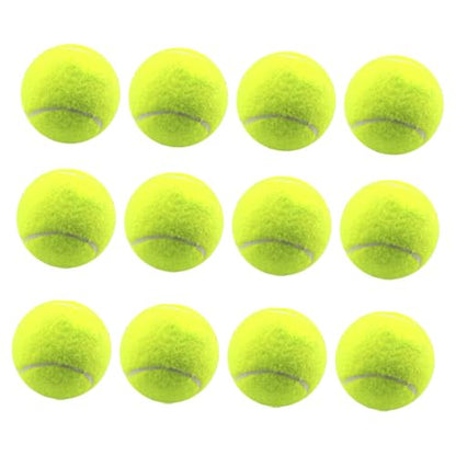 Happyyami 12pcs Pressureless Tennis Balls for Training and Practice Durable Felt for All Courts Tennis Machines and Outdoor Sports