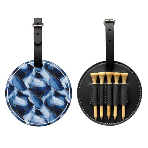 Leather Golf Tee Organizer with 5 Slots, Belt Clip for Bag Tag - color: Style (761)