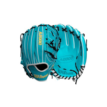 Wilson Spring 2025 A2000® Baseball Gloves - color: Teal/Yellow/Black, size: Pitcher - 12"