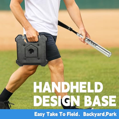 Baseball Softball Batting Tee – 25” to 43”Height Adjustable Hitting Tee with Heavy Metal Base, Durable Aluminum Stem & Rubber Top – Portable Baseball Tee for Batting Practice, Softball Tee Training