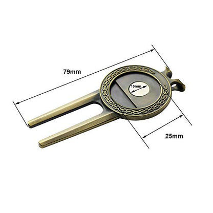 Golf Divot Repair Tool with Golf Club Skull Ball Marker Golf Gift for Golfer (Skull)