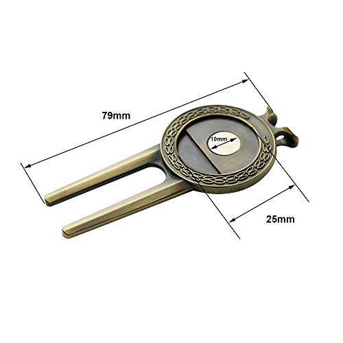 Golf Divot Repair Tool with Golf Club Skull Ball Marker Golf Gift for Golfer (Club)