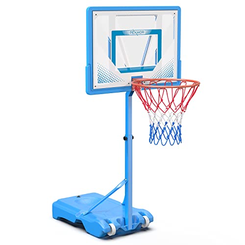 PEXMOR Pool Basketball Hoop & vplleyball Poolside, Portable for Swimming Pool, Upgraded Water Basketball Backboard Stand for Pool Indoor Outdoor - style: Blue