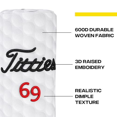 Funny Golf Head Covers - Barrel Style Driver Headcover, Fairway Wood 3 Wood and Hybrid, Putter Covers for Blade and Mallet with 3D Raised Embroidery - Unique Golf Gift & Accessories - size: HYBRID