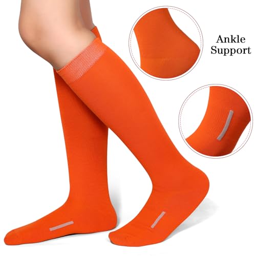 Haysandy 24 Pairs Soccer Socks Youth Football Softball Baseball Team Sock Bulk Unisex High Long Tube Sport Sock
