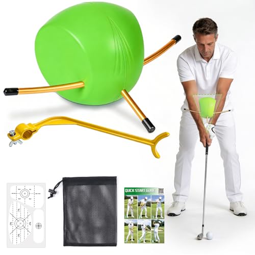 Golf Training Aid—6PCS Golf Swing Trainer Set for Posture Correction Practice,Golf Swing Training Aid,Golf Training Aids Suitable for Golfers Indoor/Outdoor Warm-Up and Travel Practice Tool - color: Green