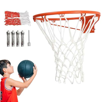 Basketball Rim Replacement - Outdoor Hoop Ring System, Anti Goal Frame Structure, Strong Steel Mount Rim, Long Lasting Court Hardware | Barn, Yard, Court, Training, Recreation Area Use