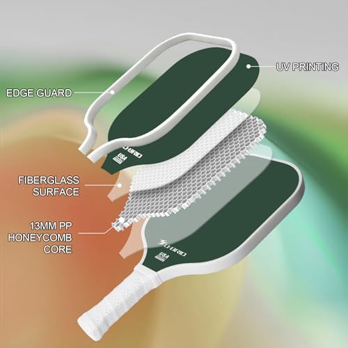 Pickleball Paddles Set of 2 Paddles 4 Balls and 1 Bag Pickleball Set 16MM Fiberglass Pickleball Paddle for Men Women, Pickleball Gifts for Women/Men Friends Family Lovers
