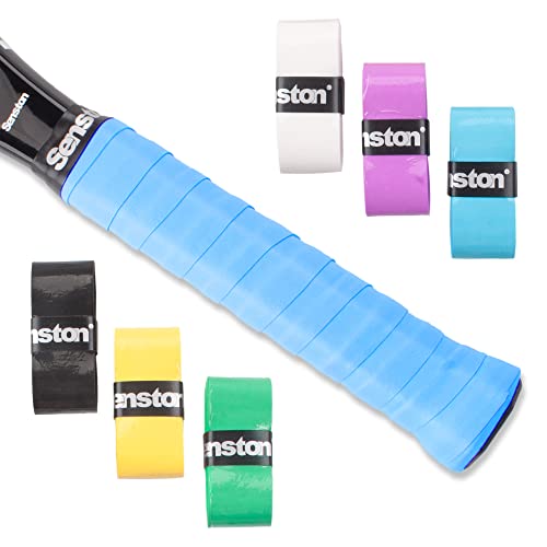 Senston Tennis Rackets Grips Squash Badminton Racquet Overgrip Tape Pickleball Rackets Handle Wrap - color: Pure, style: 6 PACK