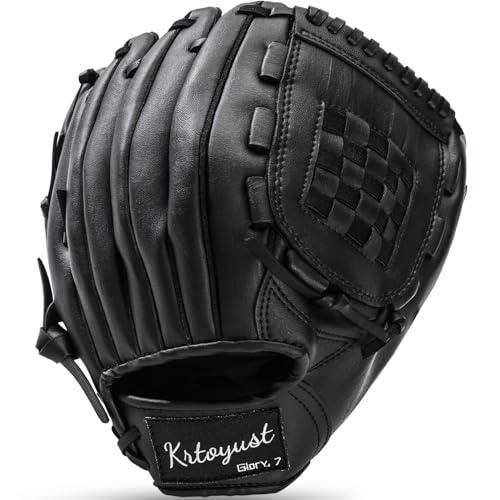 KRTOYUST® | Baseball Glove | Performance Composite Leather Baseball Mitts for Adult Youth | Baseball Softball Outfield Infield Mitts - color: Basket Web, size: 12.5 Inch
