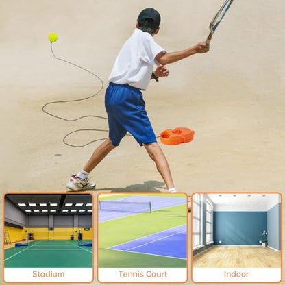 Tennis Trainer Rebound Ball with 3 String Balls, Solo Tennis Training Equipment for Self-Pracitce,Portable Tennis Practice Training Tools for Adults, Kids, Beginners Sport Exercise
