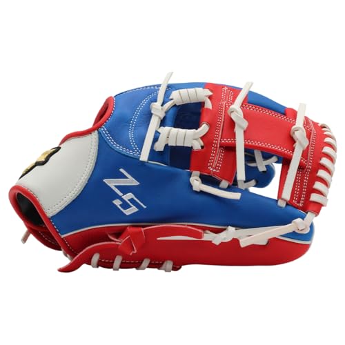 SSK Z5 Craftsman Infield Baseball Glove – 11.25” - 11.5” - 11.75” - 12” – Right & Left Hand Throw - color: Royal/White/Red, size: 11.5" - Left Hand Throw