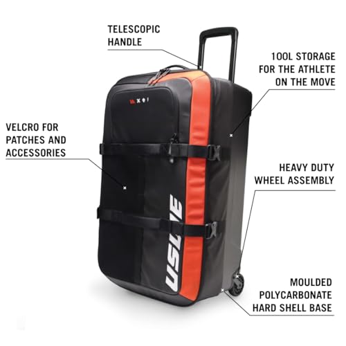 USWE Buddy 100L Athlete Gear Trolley Bag, Lightweight Carry-On Duffle Bag to Store Your Sport Gear & Essentials, Ideal For Travelling, Gym Sessions, Training and More - style: 100l Trolley Bag