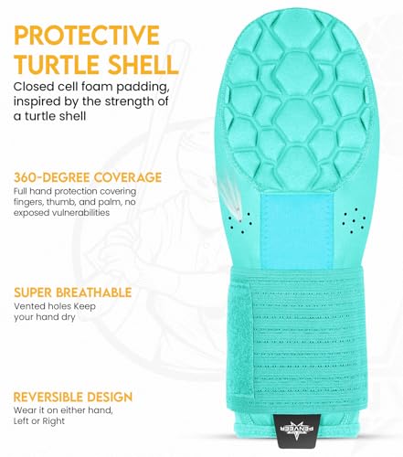Baseball Sliding Mitt Youth & Adult, Sliding Glove for Baseball, Softball Sliding Guard, Left and Right Hands - color: Aqua Teal, size: Adult