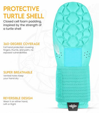 Baseball Sliding Mitt Youth & Adult, Sliding Glove for Baseball, Softball Sliding Guard, Left and Right Hands - color: Aqua Teal, size: Adult