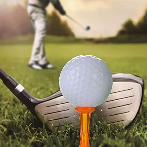Golf Tees 3-1/4’’ 50 Count Plastic Golf Tees Reduced Friction & Side Spin Professional Unbreakable Golf Tees Durability and Stability Golf Tee - color: Orange