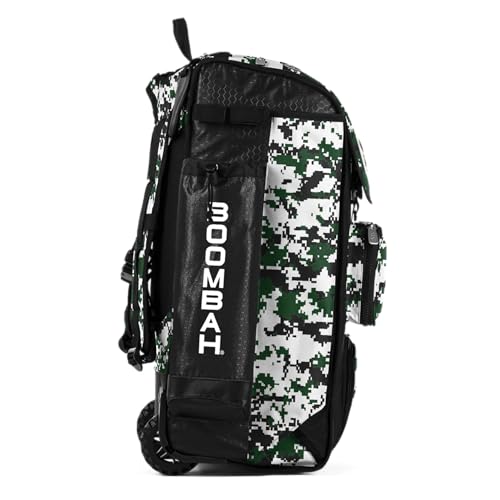 Boombah Catchers Superpack Hybrid Rolling Digital Camo Bat Bag - Multiple Colors - Wheeled & Backpack Version - color: Black/Dark Green