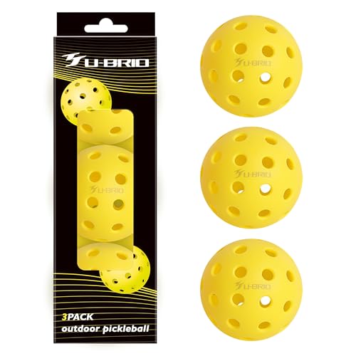 Pro-Grade 40-Hole Outdoor Pickleball Balls 3/4/12 Pack- Pro-Player Tested with Wind-Resistant Design, High-Visibility & 300+ Hit Suitable for Players of All Skill Levels