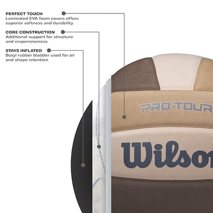 WILSON Pro Tour Volleyball - Official Size, Brown/Tan/Beige
