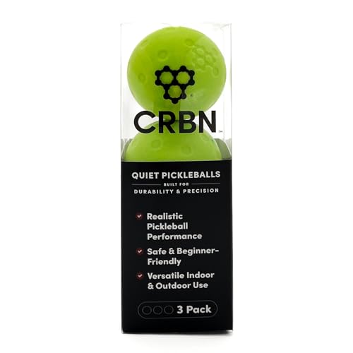 CRBN Pickleball - Quiet Pickleballs – Foam Practice Balls for Silent Play | Realistic Bounce & Feel | Noise-Reducing for HOA, Parks, Indoor & Outdoor Use | Safe for Kids & Wall Drills