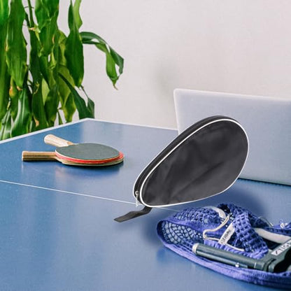 Toyvian Table Tennis Storage Case and Paddle Bag, Half-moon Shape Black Reusable Fixed Ping Pong Racket Organizer for Sports and Leisure Use Assorted style
