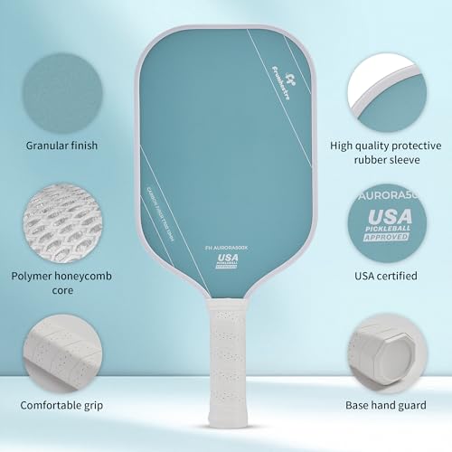 FH-500 T700 Pickleball Racket, 14MM Thick Two-Handed Offensive Pickleball Racket, Speed and Control - color: Light Blue
