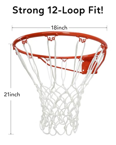 Pro Basketball Rim & Heavy-Duty Net Combo – Wall Mount & All-Weather Use