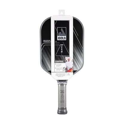 JOOLA Ben Johns CAS 16mm Carbon Fiber Pickleball Paddle - CAS Surface Tech - Control & Power Paddle - USAP Approved - Aero Curve - Feel-Tec Pure Grip - NFC Chip - color: Shadow Gray, size: Perseus