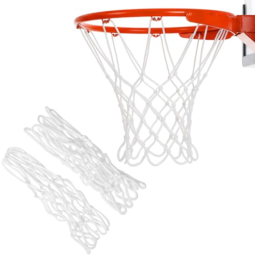 2Pack 8 Loops Mini Basketball Net Replacement, Heavy-Duty Nylon Little Small Basketball Net for Indoor Door Room Walls 8"-10.25" Hoop