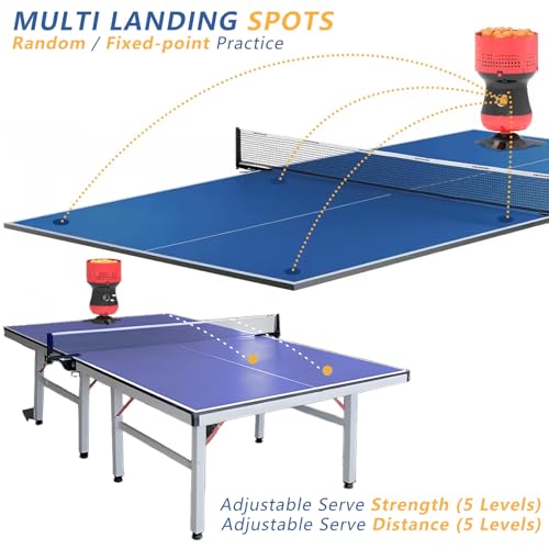 Table Tennis Ball Trainer,w/Removable Ball Storage,Automatic Ping Pong Robot Launcher,Stable Performance,for Beginners and Enthusiasts 100Balls