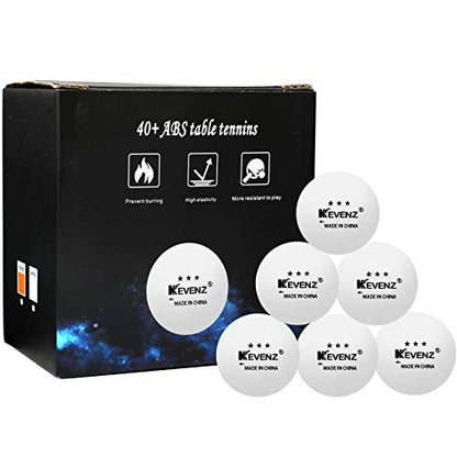 KEVENZ 3 Star Ping Pong Balls, 40+mm Advanced Table Tennis Ball, Bulk Outdoor Ping Pong Balls (Orange, White) - color: White, 12-Pack Premium version