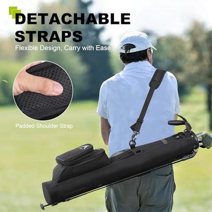 uniHimal Golf Lightweight Stand Carry Bag– Easy to Carry and Durable Pitch n Putt Golf Bag for The Driving Range, Par 3 and Executive Courses–31.5 inches Tall - color: Black