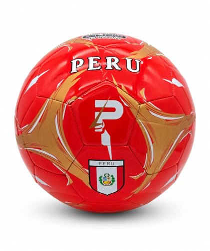 Elite Edition Soccer Ball - Training Soccer Ball – Durable TPU Outdoor Ball – Country Design (USA, Argentina, Brasil, Mexico, Portugal & More) - size: 5, style: PERU