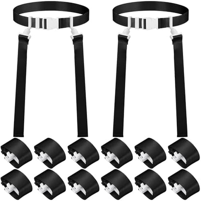 Peryiter 2/12/24/36 Player Flag Football Belt, Adjustable Football Belts and Flags for Kids Youth Adult Sport Team Training - color: Black